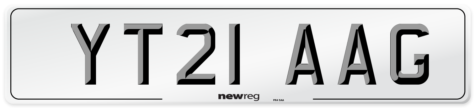 YT21 AAG Number Plate from New Reg